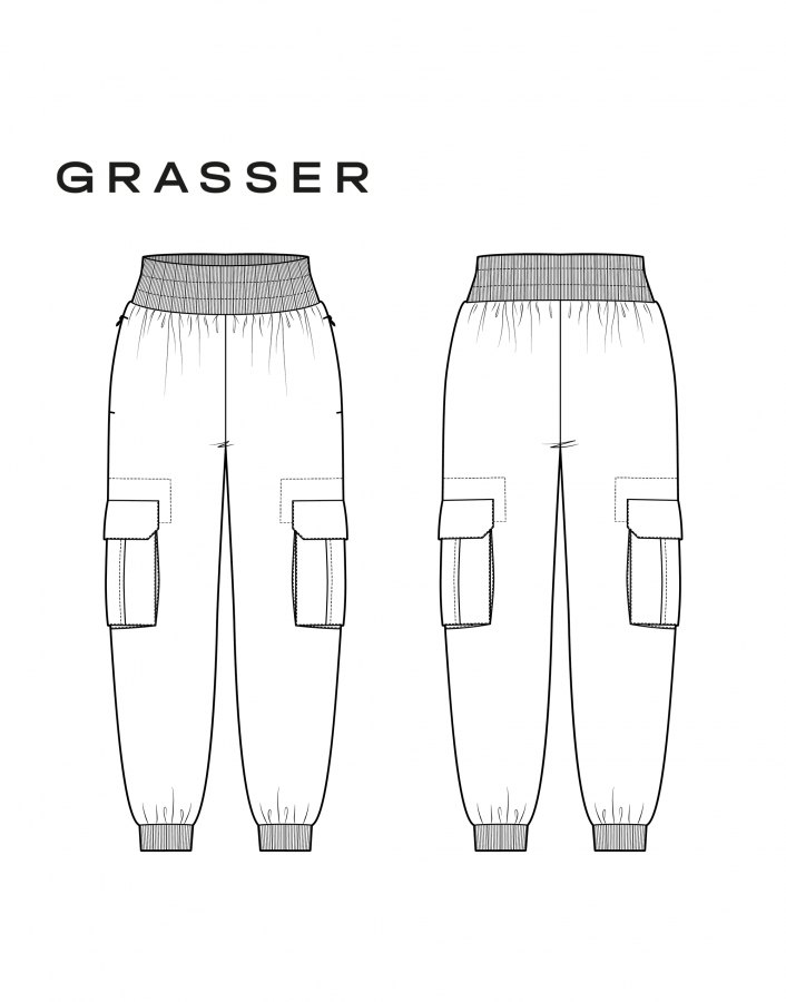 Брюки, выкройка №971 — выкройка бренда Grasser, технический рисунок