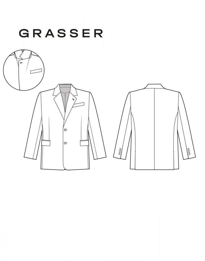 Жакет, выкройка №1106 — выкройка бренда Grasser, технический рисунок