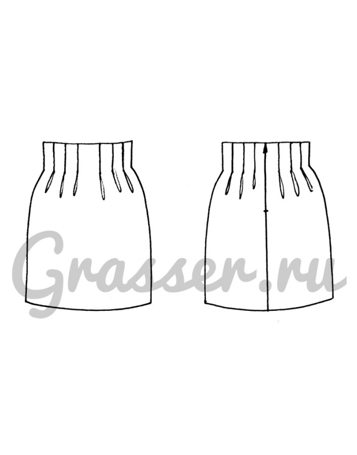 Юбка, выкройка №144 — выкройка бренда Grasser, технический рисунок