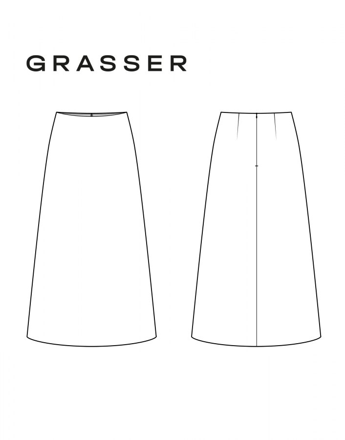 Юбка, выкройка №1090 — выкройка бренда Grasser, технический рисунок