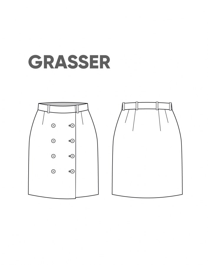 Юбка, выкройка №6 — выкройка бренда Grasser, технический рисунок