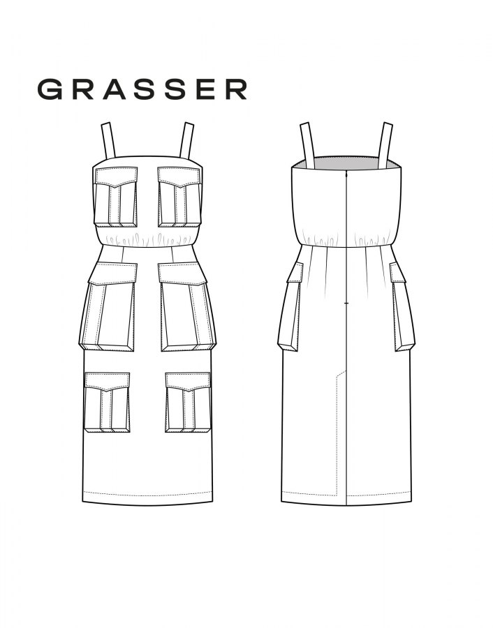 Сарафан, выкройка №1029 — выкройка бренда Grasser, технический рисунок