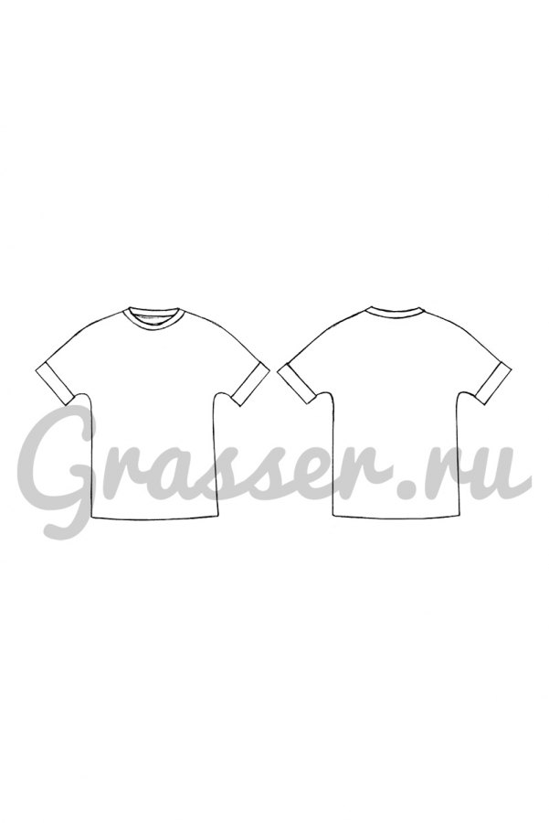 Футболка, выкройка №694 — выкройка бренда Grasser, технический рисунок