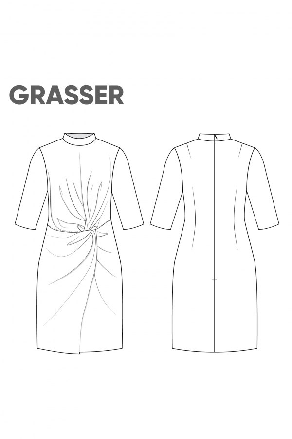 Платье, выкройка №807 — выкройка бренда Grasser, технический рисунок