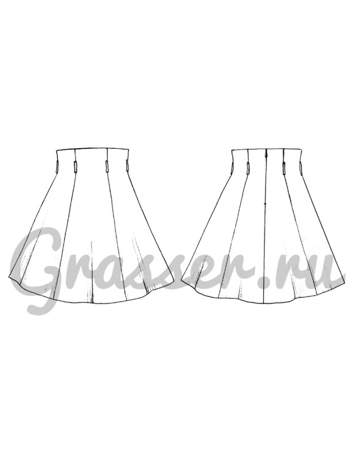 Юбка, выкройка №567 — выкройка бренда Grasser, технический рисунок