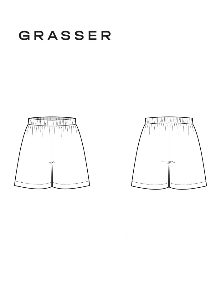 Шорты, выкройка №946 — выкройка бренда Grasser, технический рисунок