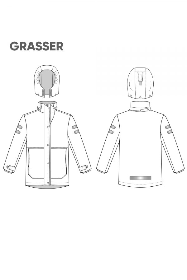 Детская куртка, выкройка №796 — выкройка бренда Grasser, технический рисунок