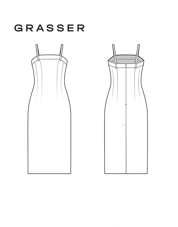 Сарафан, выкройка №1019 — выкройка бренда Grasser, технический рисунок