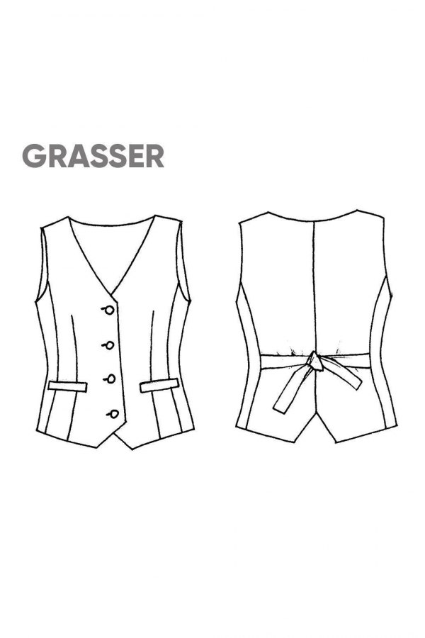 Жилет, выкройка №301 — выкройка бренда Grasser, технический рисунок