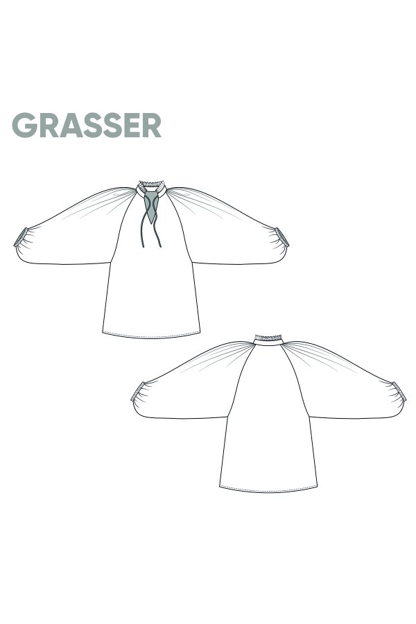 Блузка, выкройка №775 — выкройка бренда Grasser, технический рисунок