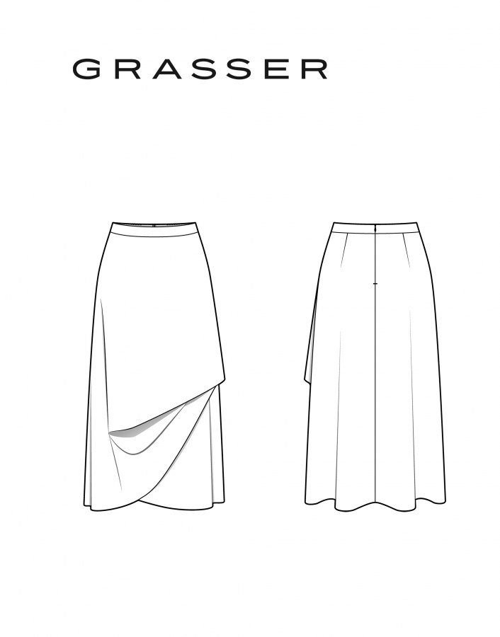 Юбка, выкройка №1309 — выкройка бренда Grasser, технический рисунок