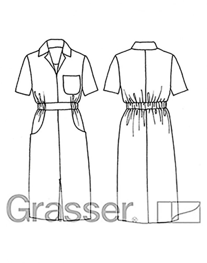 Платье, выкройка №215 — выкройка бренда Grasser, технический рисунок