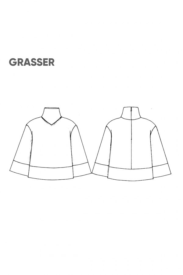 Блузка, выкройка №239 — выкройка бренда Grasser, технический рисунок