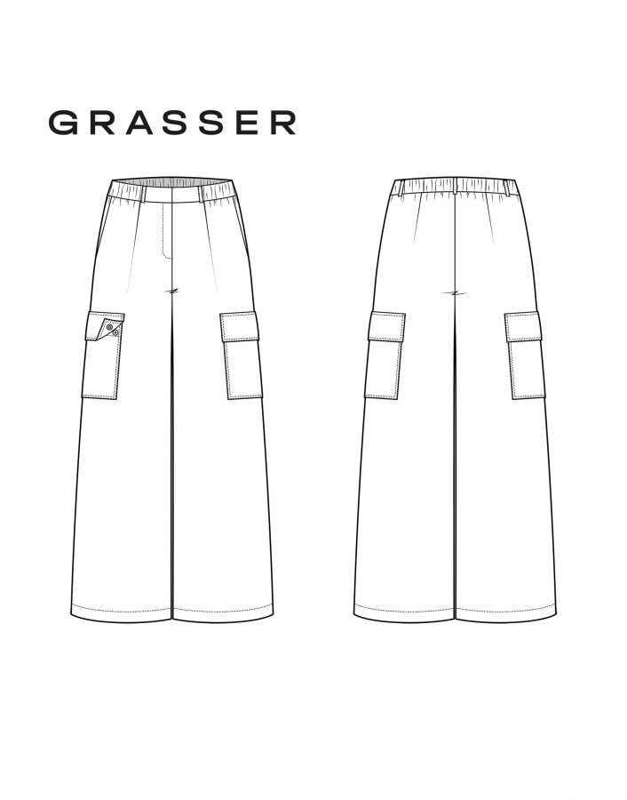 Брюки, выкройка №1012 — выкройка бренда Grasser, технический рисунок