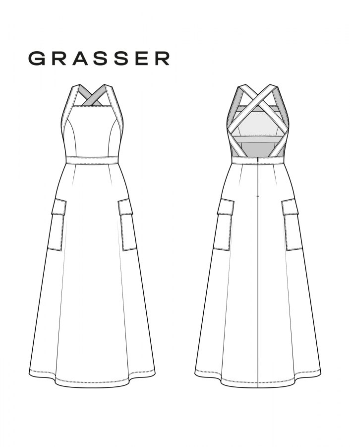 Сарафан, выкройка №1041 — выкройка бренда Grasser, технический рисунок