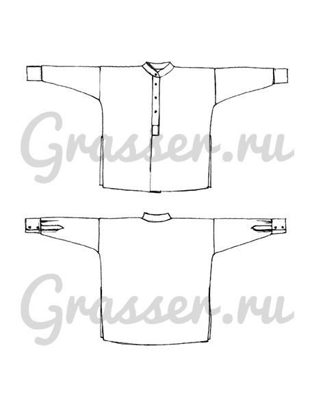 Блузка, выкройка №324 — выкройка бренда Grasser, технический рисунок