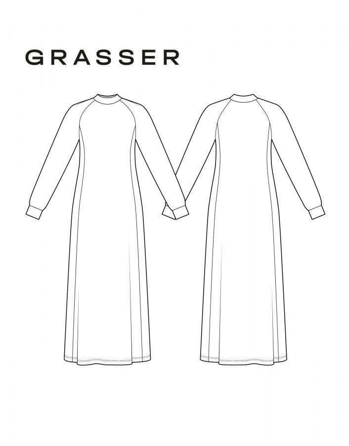 Платье, выкройка №1069 — выкройка бренда Grasser, технический рисунок