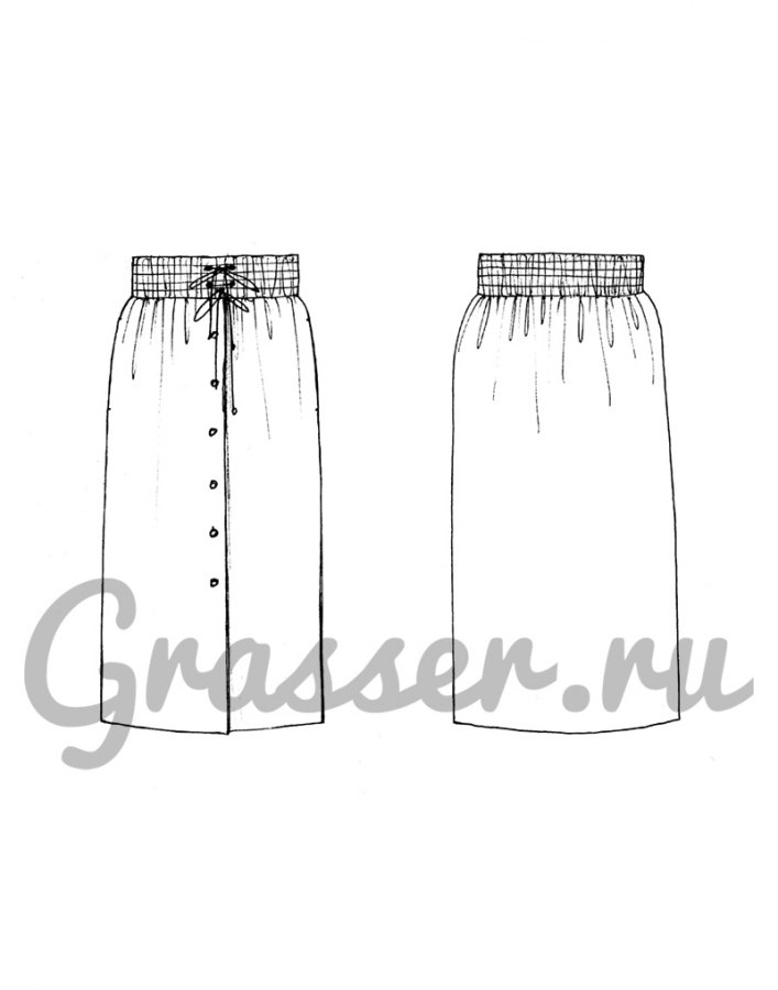 Юбка, выкройка №486 — выкройка бренда Grasser, технический рисунок