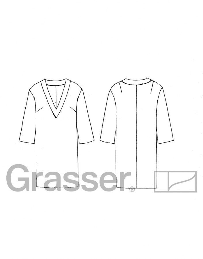 Платье, выкройка №347 — выкройка бренда Grasser, технический рисунок