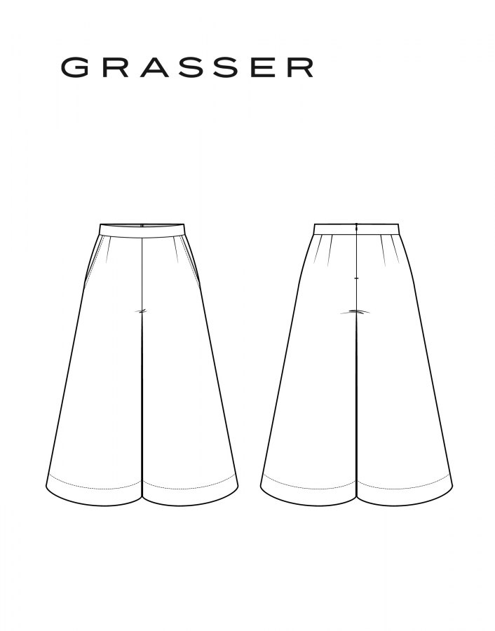 Брюки, выкройка №1337 — выкройка бренда Grasser, технический рисунок