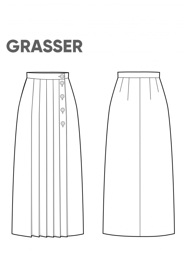 Юбка, выкройка №853 — выкройка бренда Grasser, технический рисунок