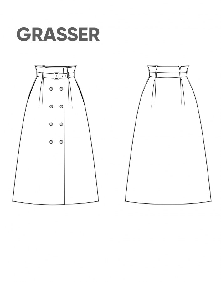 Юбка, выкройка №863 — выкройка бренда Grasser, технический рисунок