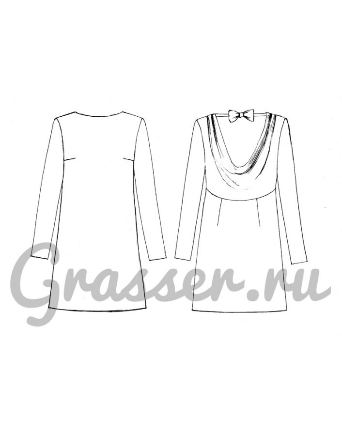 Платье, выкройка №553 — выкройка бренда Grasser, технический рисунок