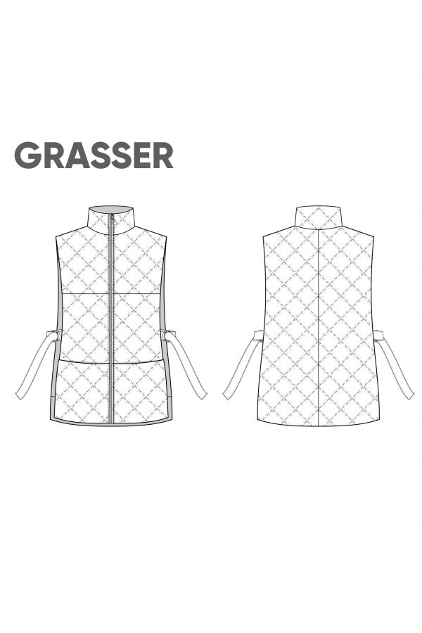 Жилет, выкройка №787 — выкройка бренда Grasser, технический рисунок