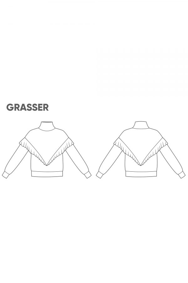 Свитер, выкройка №897 — выкройка бренда Grasser, технический рисунок