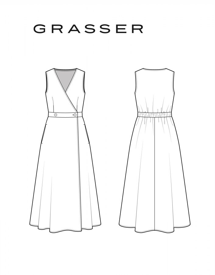 Платье, выкройка №1346 — выкройка бренда Grasser, технический рисунок