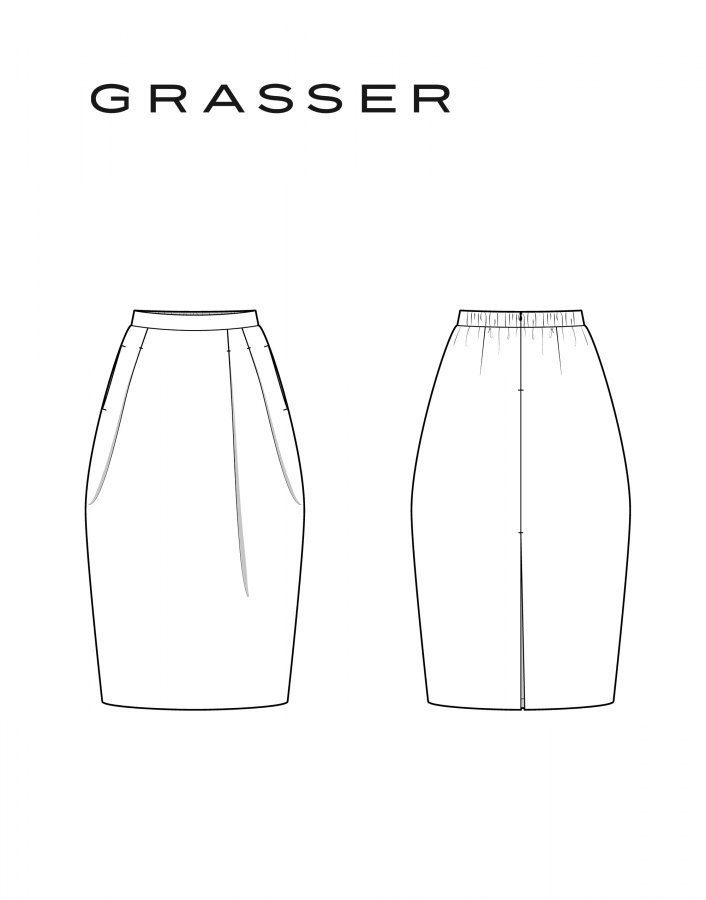 Юбка, выкройка №1320 — выкройка бренда Grasser, технический рисунок