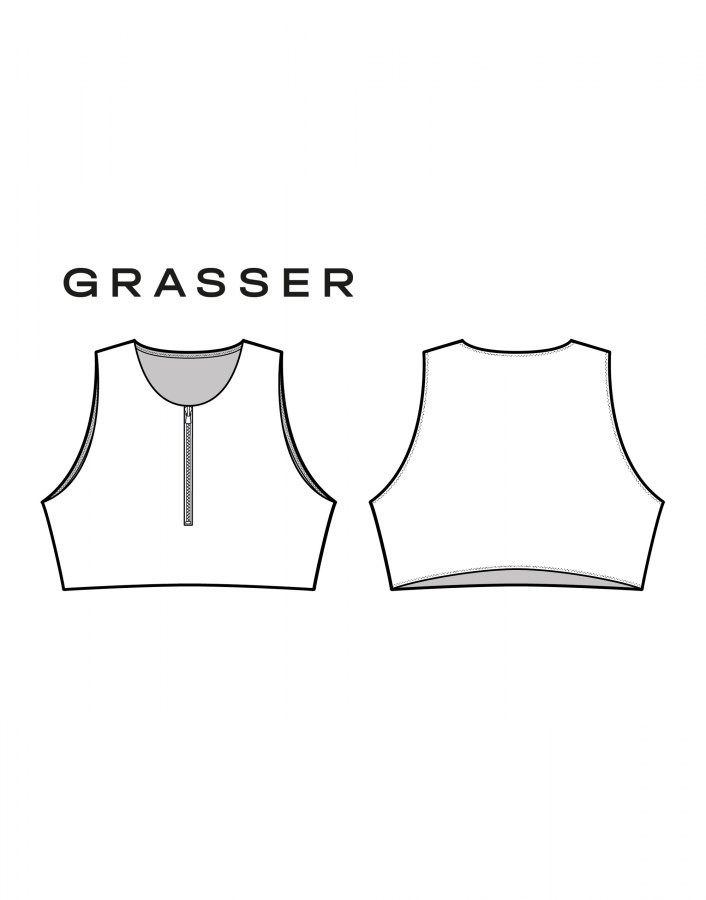 Купальный топ, выкройка №926 — выкройка бренда Grasser, технический рисунок