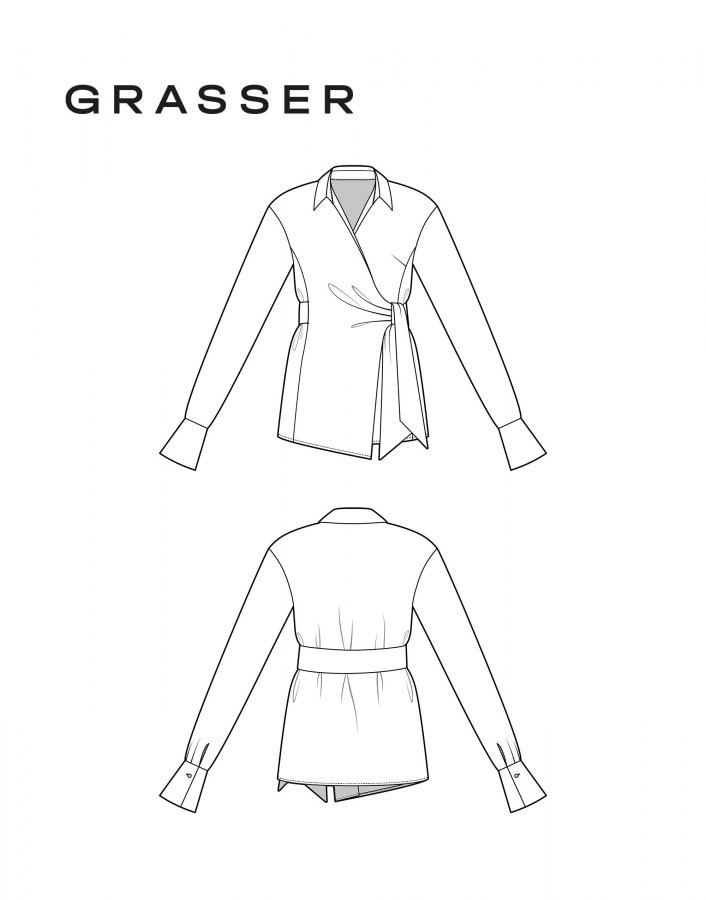 Блузка, выкройка №1022 — выкройка бренда Grasser, технический рисунок