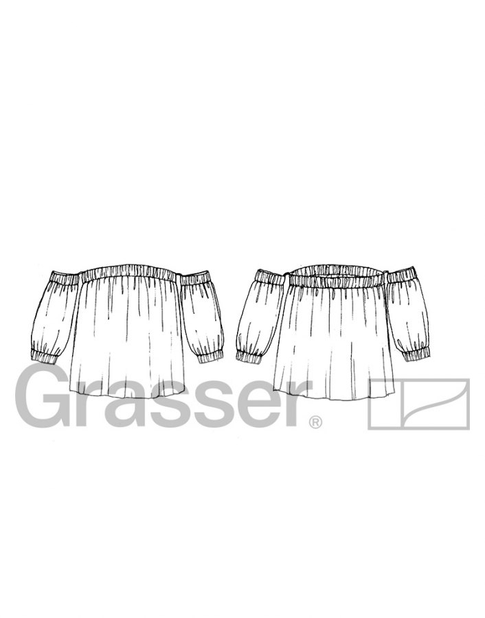 Блузка, выкройка №346 — выкройка бренда Grasser, технический рисунок
