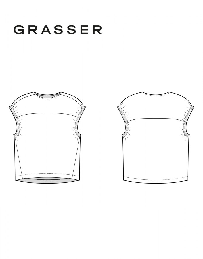 Топ, выкройка №945 — выкройка бренда Grasser, технический рисунок