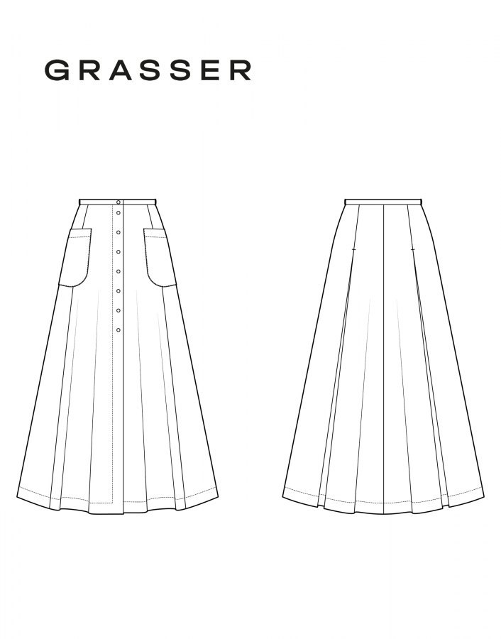 Юбка, выкройка №943 — выкройка бренда Grasser, технический рисунок