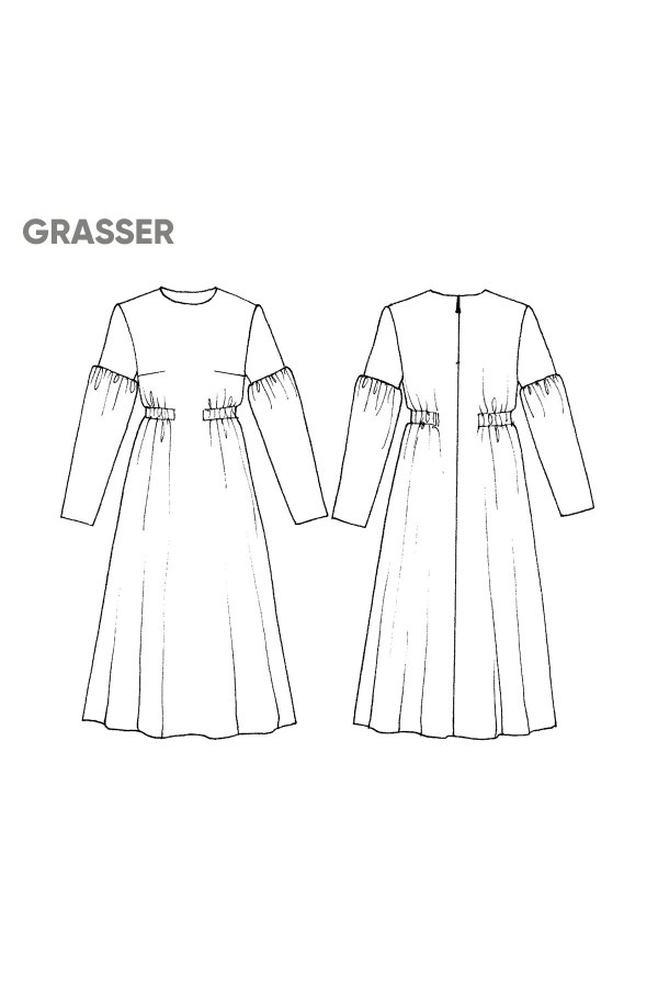 Платье, выкройка №550 — выкройка бренда Grasser, технический рисунок