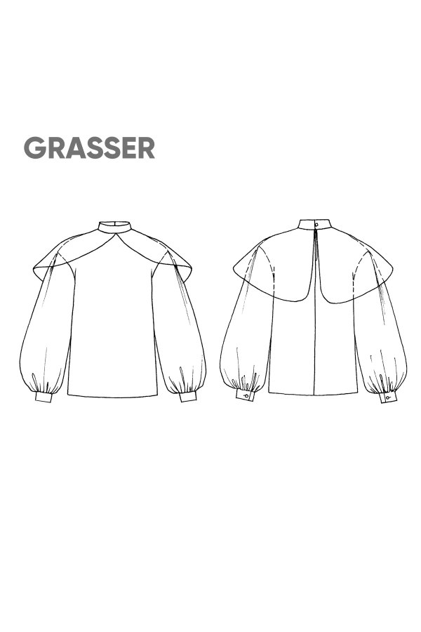 Блузка, выкройка №753 — выкройка бренда Grasser, технический рисунок