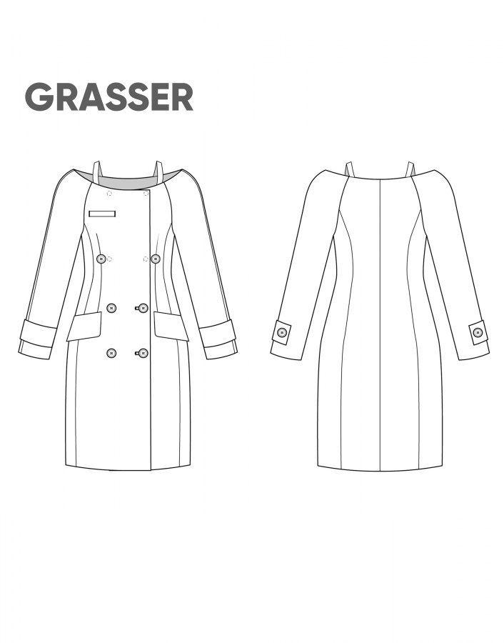 Платье, выкройка №783 — выкройка бренда Grasser, технический рисунок