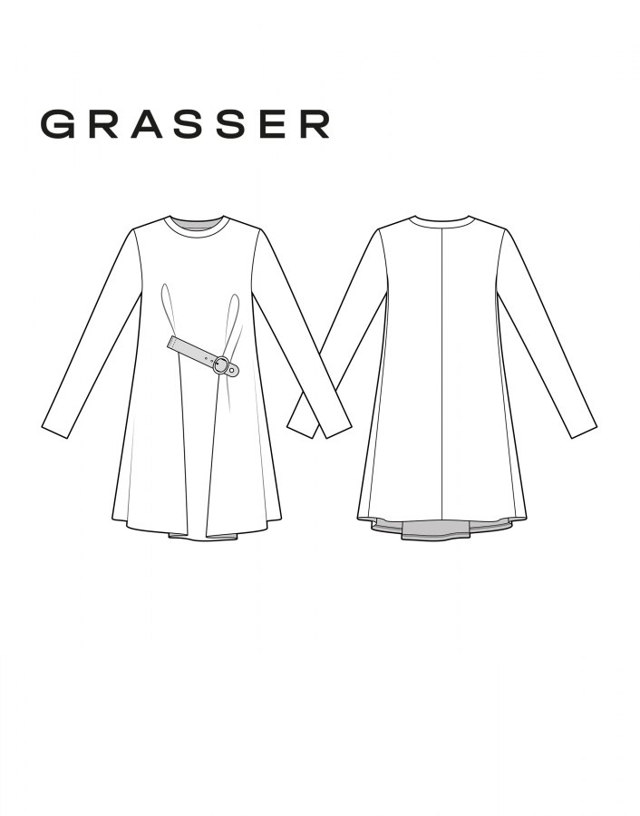 Платье, выкройка №1122 — выкройка бренда Grasser, технический рисунок