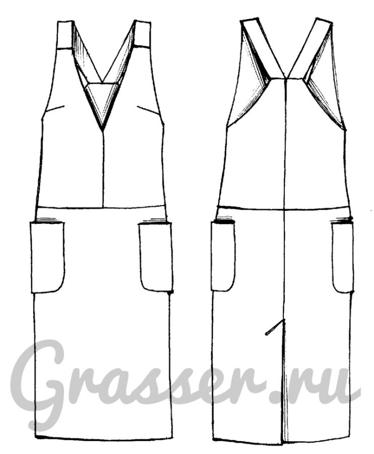 Сарафан, выкройка №356 — выкройка бренда Grasser, технический рисунок