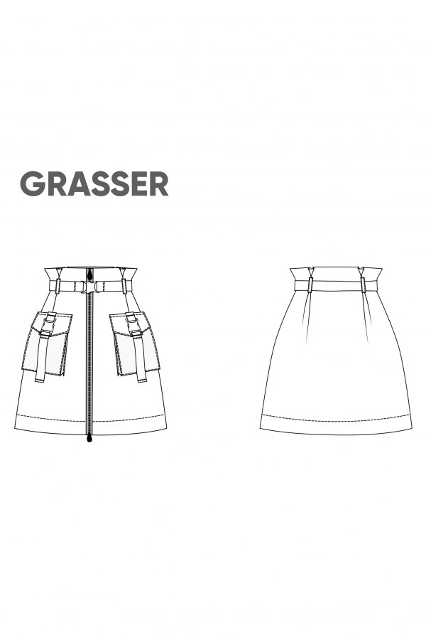 Юбка, выкройка №858 — выкройка бренда Grasser, технический рисунок