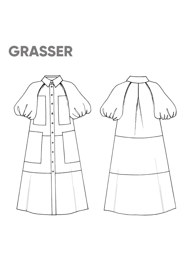 Платье, выкройка №762 — выкройка бренда Grasser, технический рисунок