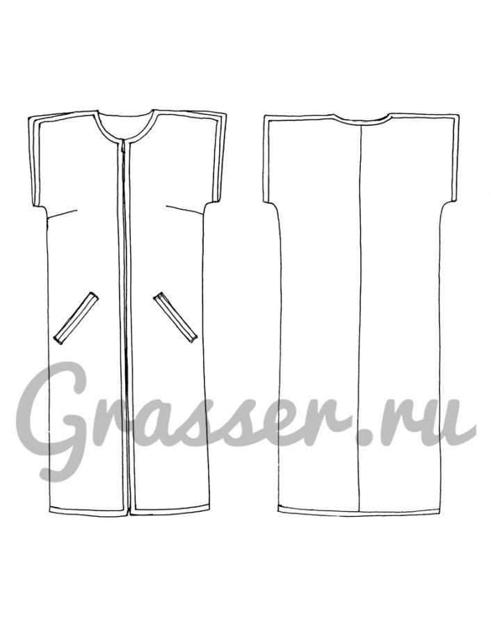 Жилет, выкройка №435 — выкройка бренда Grasser, технический рисунок