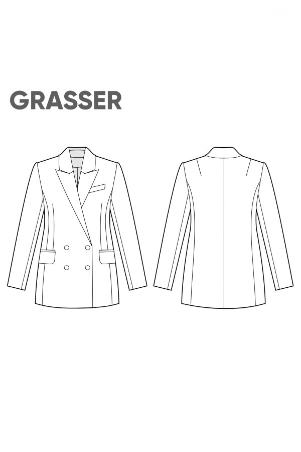 Жакет, выкройка №530 — выкройка бренда Grasser, технический рисунок