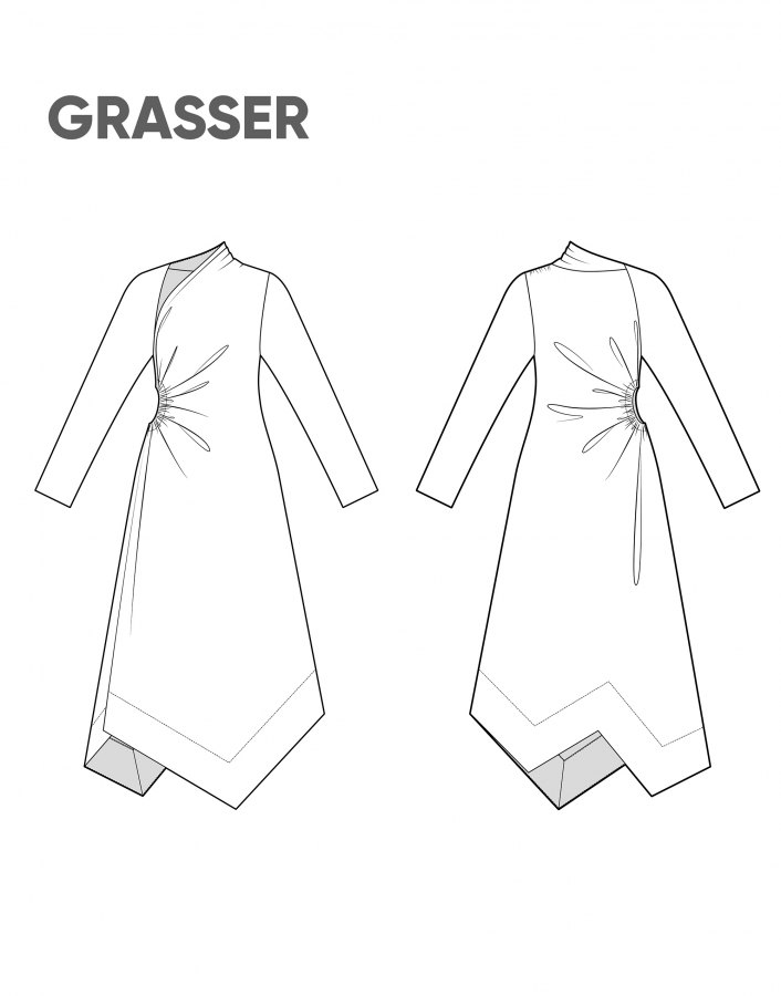 Платье, выкройка №924 — выкройка бренда Grasser, технический рисунок
