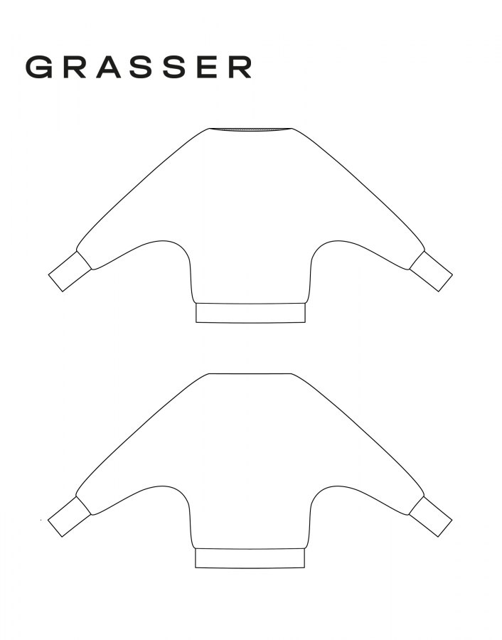 Джемпер, выкройка №1101 — выкройка бренда Grasser, технический рисунок