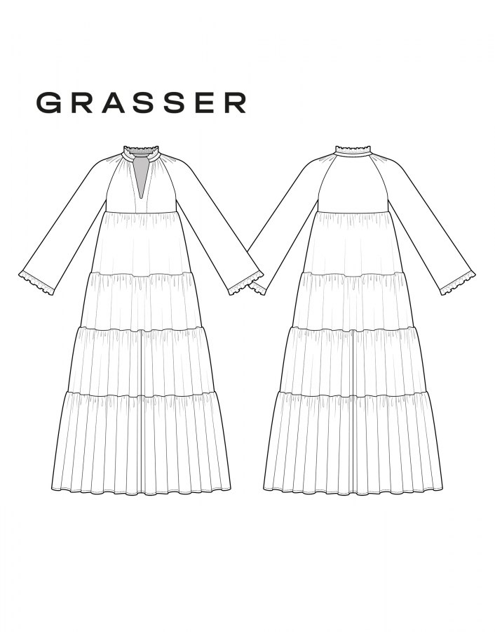Платье, выкройка №482 — выкройка бренда Grasser, технический рисунок