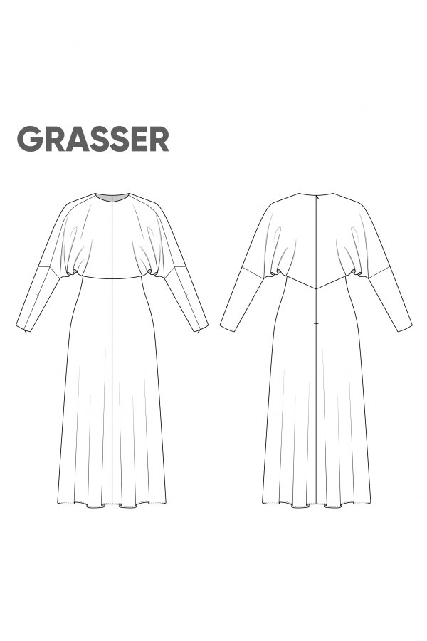 Платье, выкройка №798 — выкройка бренда Grasser, технический рисунок