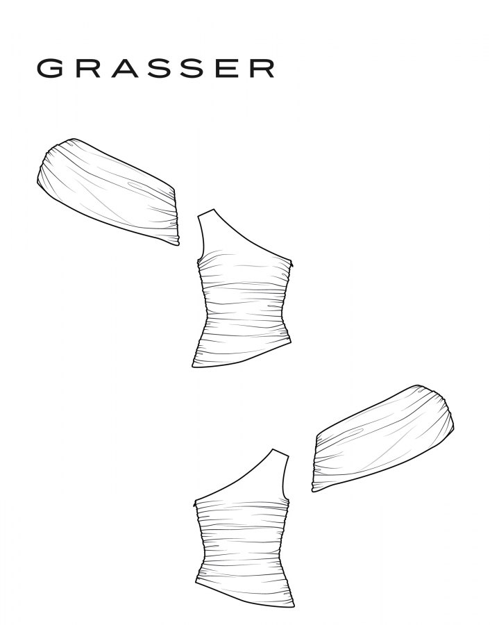 Топ, выкройка №1291 — выкройка бренда Grasser, технический рисунок